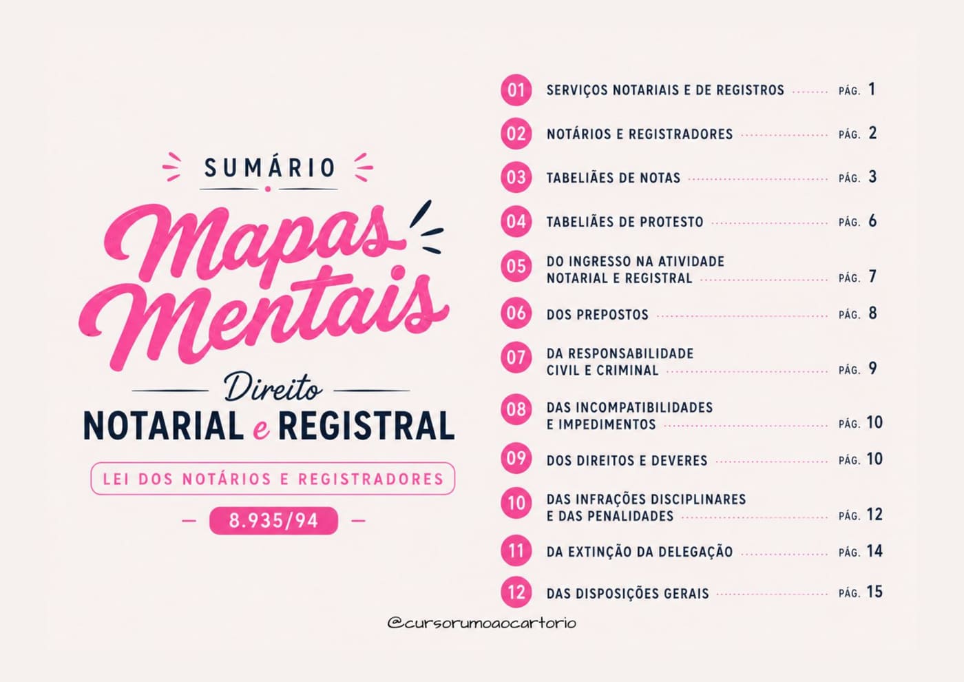 Sumário — Mapas Mentais Lei 8.935/94